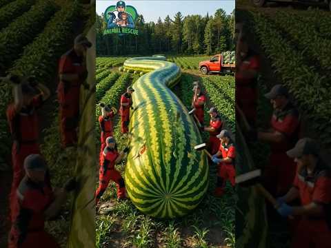 Rescue Snakes from Giant Watermelon #animals #funny #shorts