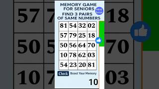 Memory Boost for Seniors: Match the Right Numbers Now! #braintraining
