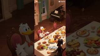 #donaldduck #goofy #diningroom #curtains #grandfatherclock #piano