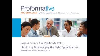Expansion into Asia Pacific Markets  Identifying   Leveraging the Right Opportuniti