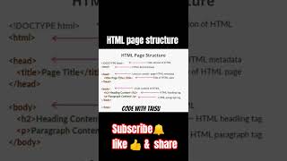 html page structure #htmltutorial  #coding #viral #viralshorts