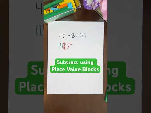 How to subtract with place value blocks 🙌 #subtraction #mathhelp #grade2