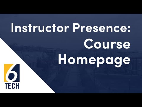 Instructor Presence: Course Homepage