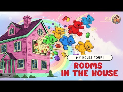 Learn Rooms in the House for Children | My House Tour for Kids with Udy & Aama
