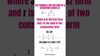 The Sum of 1+1/2+1/4+1/8+……? It's Simple! 🤓 #geometricseries #mathtrick #mathfun