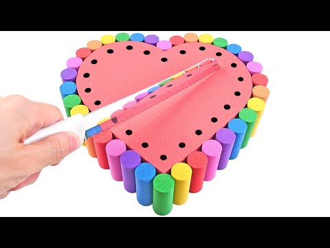 Satisfying Video l How to make Rainbow Mirror Cakes FOR Kinetic Sand FROM Pillar-Clays  Cutting ASMR