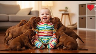 Cute Baby & Dog Heart-Melting Moments 🐶👶 | Husky & Labrador Puppies Reactions | Try Not To Laugh 😂