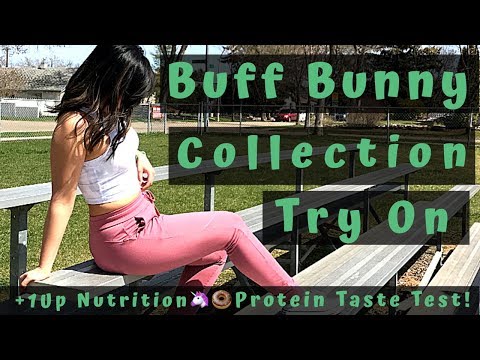 BUFFBUNNY COLLECTION TRY ON Review & Sizing Wearing Medium & Large// + Protein Taste Test!