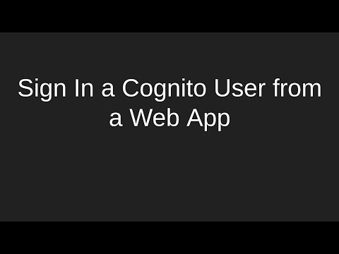 Sign In a Cognito User from a Web Application