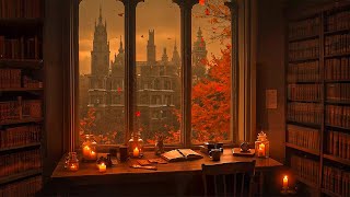 Dark Academia Autumn Study Atmosphere | Cozy Gothic Study Room | Dark Academia Vibes for Read, Focus