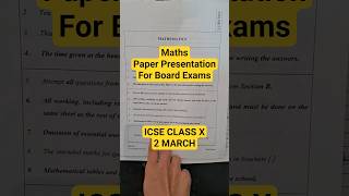 Maths Paper Presentation Tips #class10icse #icseclass10 #icse2026 #icsemaths #icsemaths10 #boardexam