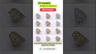 27 models women rings #3dmodel You can visit our designer profile from the link in the description.