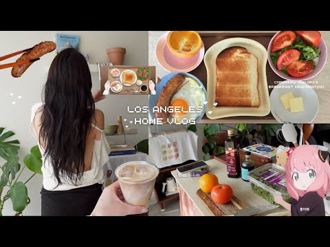 ✿˖˚ LA home vlog ꩜ Recreating Chainsaw Man breakfast, groceries, new vlogging camera! 📷🌱