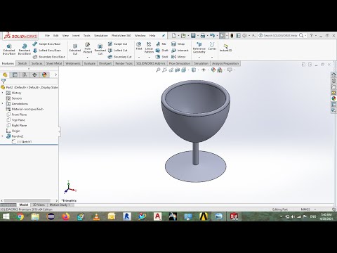 #7 Solidwork Tutorial in Hindi (हिंदी) How to use revolve
