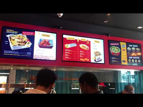 chicknfriends digital menuboard in Dubai JBR the walk