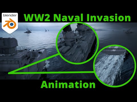Blender WW2 Naval Invasion Animation + Breakdown
