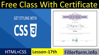 17th Class-How to add Background Image in CSS| html form design | web development free course