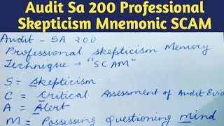 Memory Technique for Professional Skepticism 3 points in SA 200| Ca Inter Grp 2 Audit Ca Final Grp 1