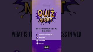 What is the purpose of CSS in web development? #css #shortvideo #quiz