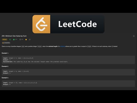 #LeetCode209 Minimum Size Subarray Sum Solution