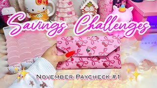 CASH STUFFING SAVINGS CHALLENGES | NOVEMBER PAYCHECK #1 | #howtosavemoney  #cashcounting