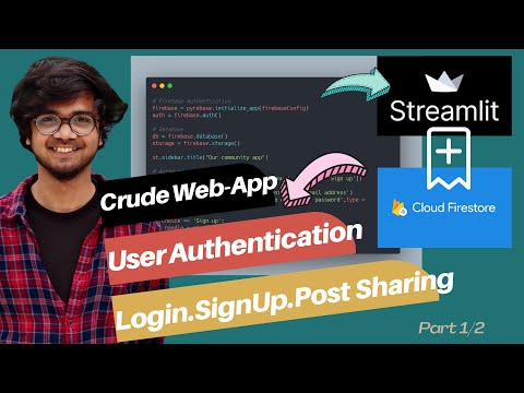 Build Streamlit Python LOGIN-SIGNUP -Authentication Web App|Python + Firebase authentication PART 1