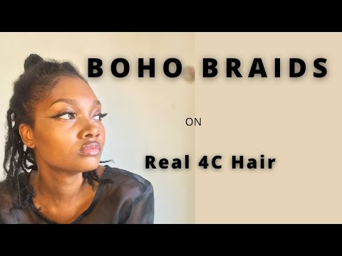 Boho Braids on Real 4C Hair| Boho braids on Natural 4C Hair| Nemi Effy