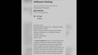 Software Testing#fresher #experienced #youtubeshorts #getemployed #softwaretestingjobs #qajobs