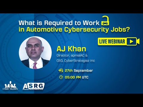 Live Webinar: What is Required to Work in Automotive Cybersecurity Jobs?