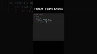 Pattern 2: Hollow Square In C | Pattern Series | JustCode |#coding #programming  #shorts