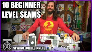 10 Beginner Level Sewing Seams! How to use a sewing machine tutorial - Brother ST150HDH