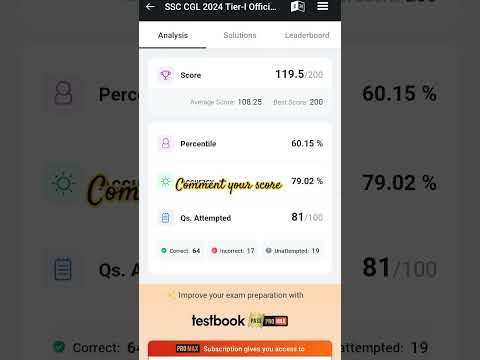 SSC CGL previous year 2024 score ✅ #ssccgl #sscchsl #shortvideo #shorts