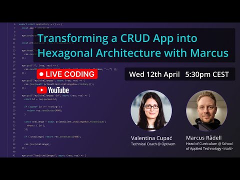 Hexagonal Architecture - Episode 3 - Live Coding with Marcus Rådell