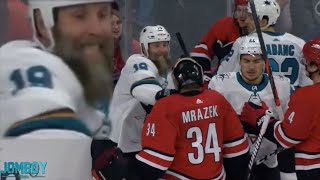 Joe Thornton Drops Hurricanes Goalie with One Punch, a breakdown