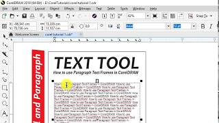 How to use Text Tool an Paragraph in CorelDraw