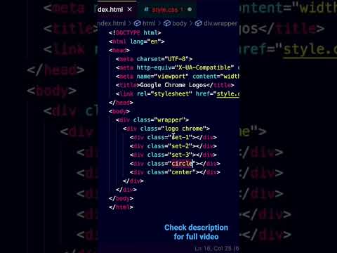 How to Create Google Chrome Logo using HTML and CSS #html #css #trending #youtube #instagram #07