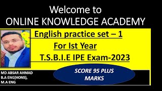 ENGLISH PRACTICE SET 1 FOR T.S.B.I.E IP EXAM 2023