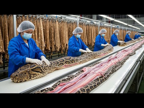 Inside the Snake Leather Factory: Transforming Raw Snake Skin into a Luxury items (Full Process)