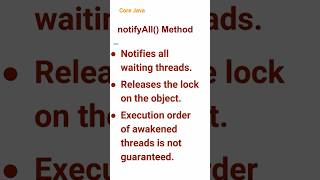 notifyAll() Method (69) #corejava