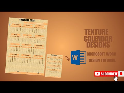 How to make Texture Calendar Designs in MS Word Tutorial ||Printable Texture Calendar Designs