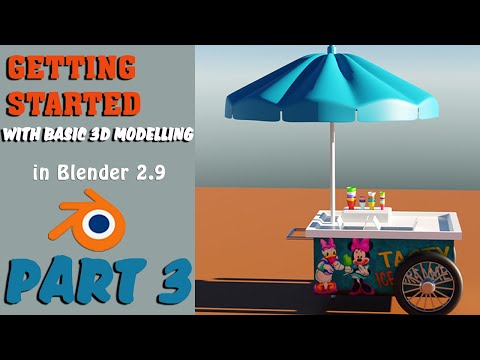 ice cream cart modelling in blender