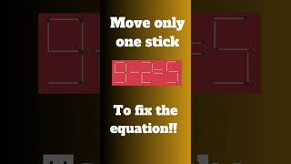 9-2=5#matchstickpuzzle #stickpuzzle #moveonestick #trendingreels #youtubeshorts#viralquiz #solvethis