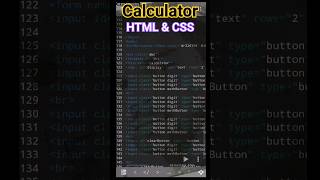 Calculator Coding in HTML & CSS #calculator #webcode #coding #html #css #short_video #shorts