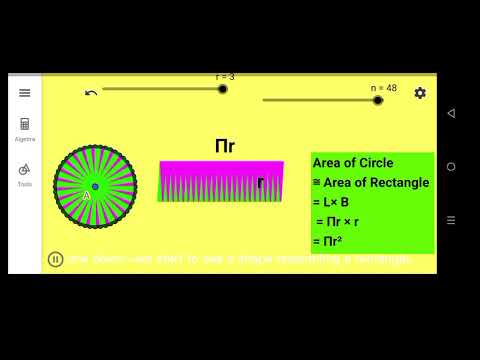 Area of a Circle: Visualizing with Slices and Rectangles