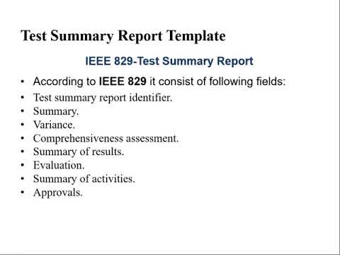 Test Summary Report Template