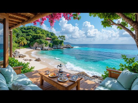 ☕ Summer Morning by the Ocean Café | Smooth Jazz & Ocean Breeze for Working, Reading & Relax