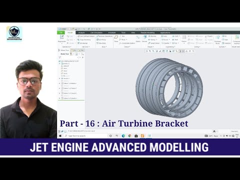 JET ENGINE l ADVANCED 3D MODELLING EXERCISE l CREO l AIR TURBINE BRACKET - 16 l