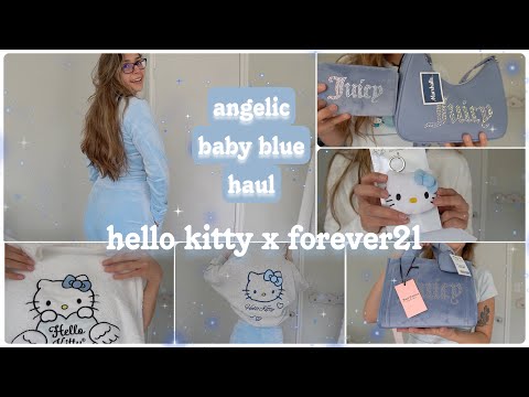 angelic baby blue haul 🩵🤍 hello kitty x forever21 | juicy couture slate