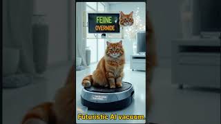 Feline Overlord: Cat Takes Over Robotic Vacuum Cleaner! 👑 (AI Short Meme)