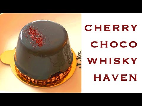 Mirror Glazed Sour Cherry Chocolate Dessert
